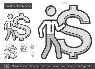 Image showing Investment broker line icon.