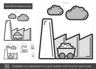 Image showing Harmful emissions line icon.