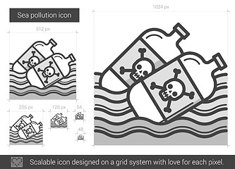 Image showing Sea pollution line icon.