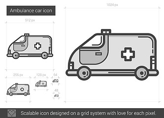 Image showing Ambulance car line icon.