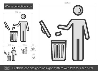 Image showing Waste collection line icon.