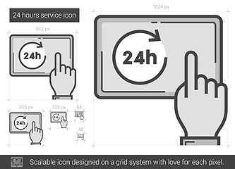 Image showing Twenty four hours service line icon.