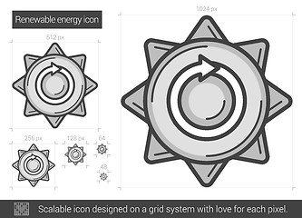 Image showing Renewable energy line icon.