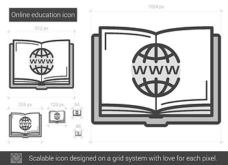Image showing Online education line icon
