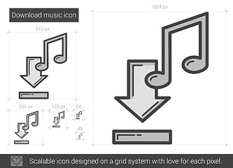 Image showing Download music line icon.