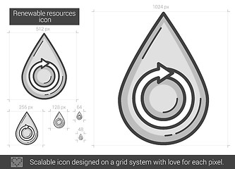 Image showing Renewable resources line icon.