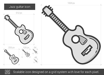 Image showing Jazz guitar line icon.