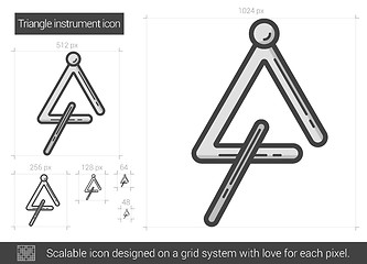 Image showing Triangle instrument line icon.