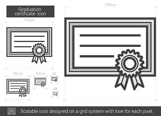 Image showing Graduation certificate line icon.