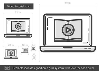 Image showing Video tutorial line icon.