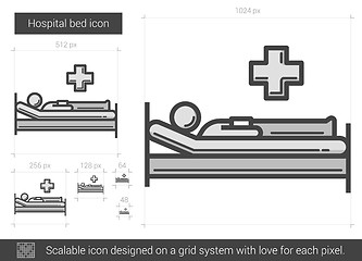 Image showing Hospital bed line icon.