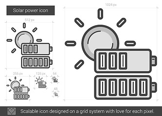 Image showing Solar power line icon.