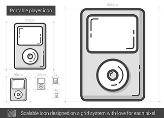 Image showing Portable player line icon.