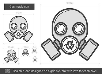 Image showing Gas mask line icon.