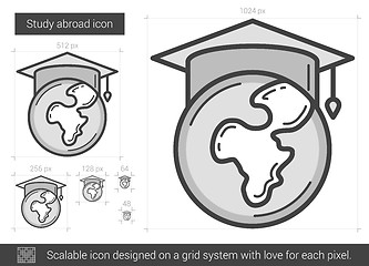 Image showing Study abroad line icon.