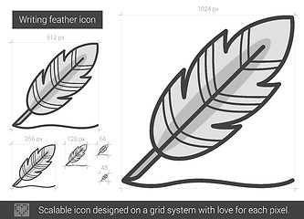 Image showing Writing feather line icon.