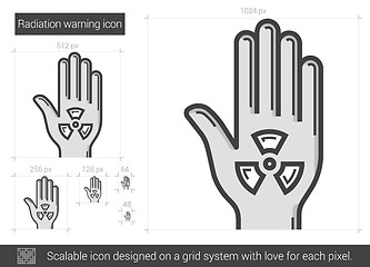 Image showing Radiation warning line icon.