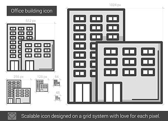 Image showing Office building line icon.