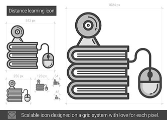 Image showing Distance learning line icon.