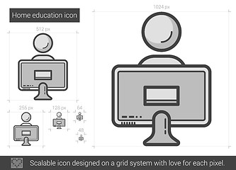 Image showing Home education line icon.