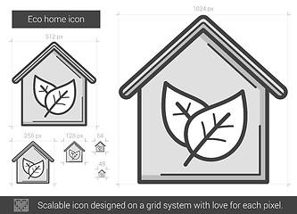 Image showing Eco home line icon.