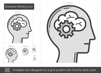 Image showing Business thinking line icon.