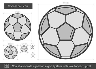 Image showing Soccer ball line icon.