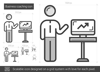 Image showing Business coaching line icon.