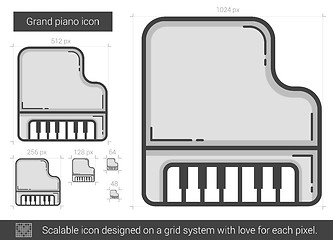 Image showing Grand piano line icon.