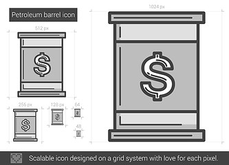 Image showing Petroleum barrel line icon.