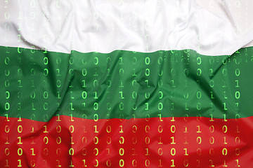 Image showing Binary code with Bulgaria flag, data protection concept