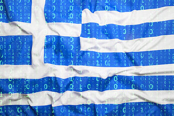 Image showing Binary code with Greece flag, data protection concept