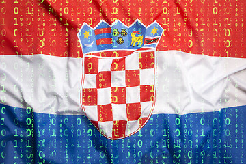 Image showing Binary code with Croatia flag, data protection concept