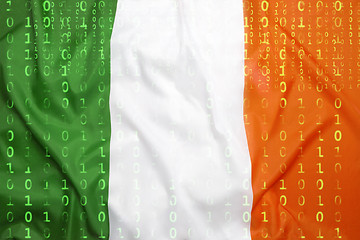 Image showing Binary code with Ireland flag, data protection concept