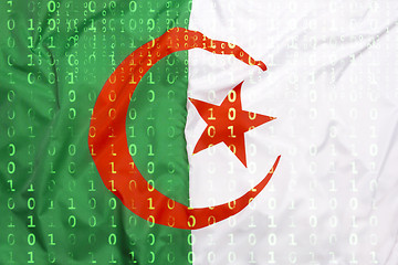 Image showing Binary code with Algeria flag, data protection concept