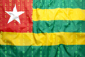 Image showing Binary code with Togo flag, data protection concept