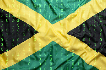 Image showing Binary code with Jamaica flag, data protection concept