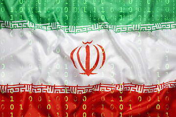 Image showing Binary code with Iran flag, data protection concept