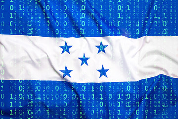 Image showing Binary code with Honduras flag, data protection concept