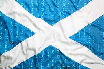 Image showing Binary code with Scotland flag, data protection concept