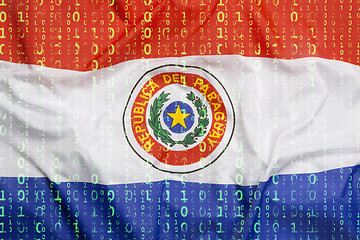 Image showing Binary code with Paraguay flag, data protection concept