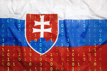 Image showing Binary code with Slovakia flag, data protection concept