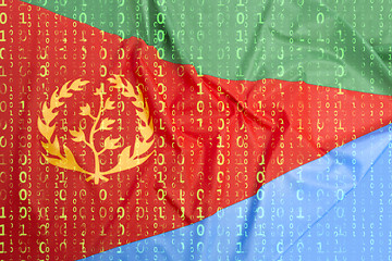 Image showing Binary code with Eritrea flag, data protection concept