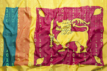 Image showing Binary code with Sri Lanka flag, data protection concept