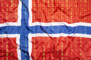 Image showing Binary code with Norway flag, data protection concept