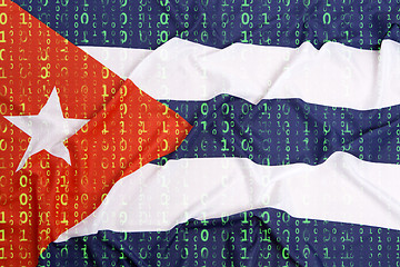 Image showing Binary code with Cuba flag, data protection concept