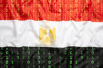 Image showing Binary code with Egypt flag, data protection concept