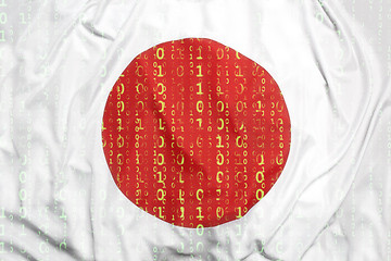 Image showing Binary code with Japan flag, data protection concept