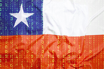 Image showing Binary code with Chile flag, data protection concept