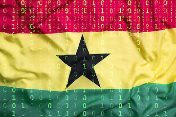 Image showing Binary code with Ghana flag, data protection concept